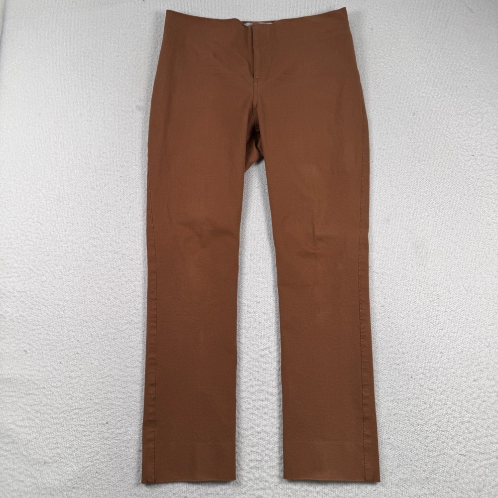 MM LaFleur The Hockley Ochre Pants Women 10 Straight Flat Front‎ Career Brown